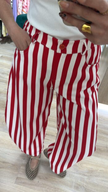 Stripe Παντελόνι - Κόκκινο, ONE SIZE