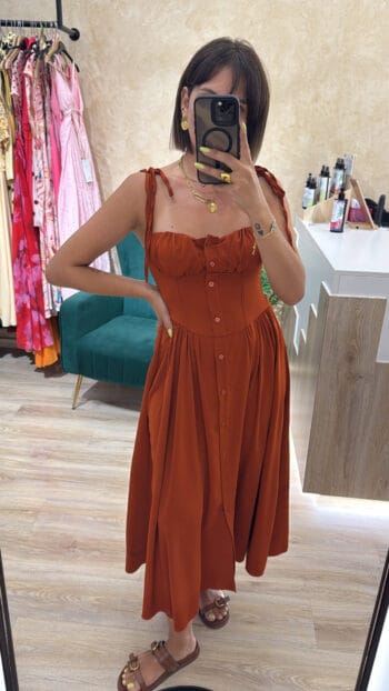 Pinterest Φόρεμα - ONE SIZE, Κεραμιδί